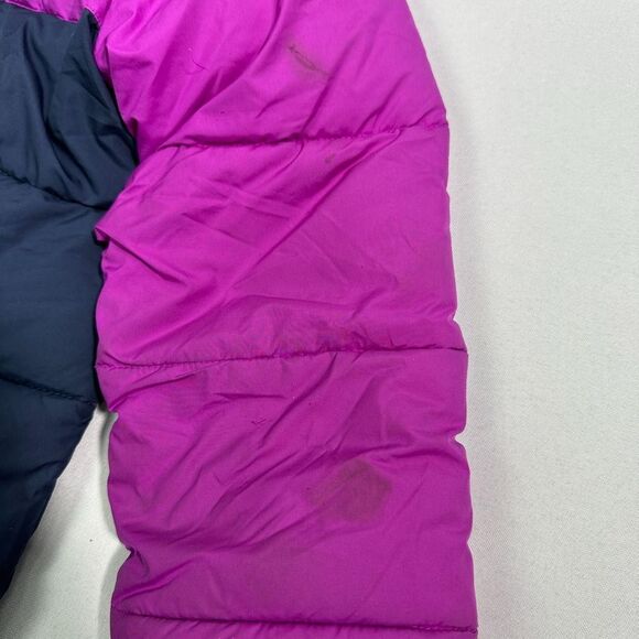 Columbia Puffer Jacket Unisex Youth S Purple Navy Polyester Winter Coat - Picture 6 of 8